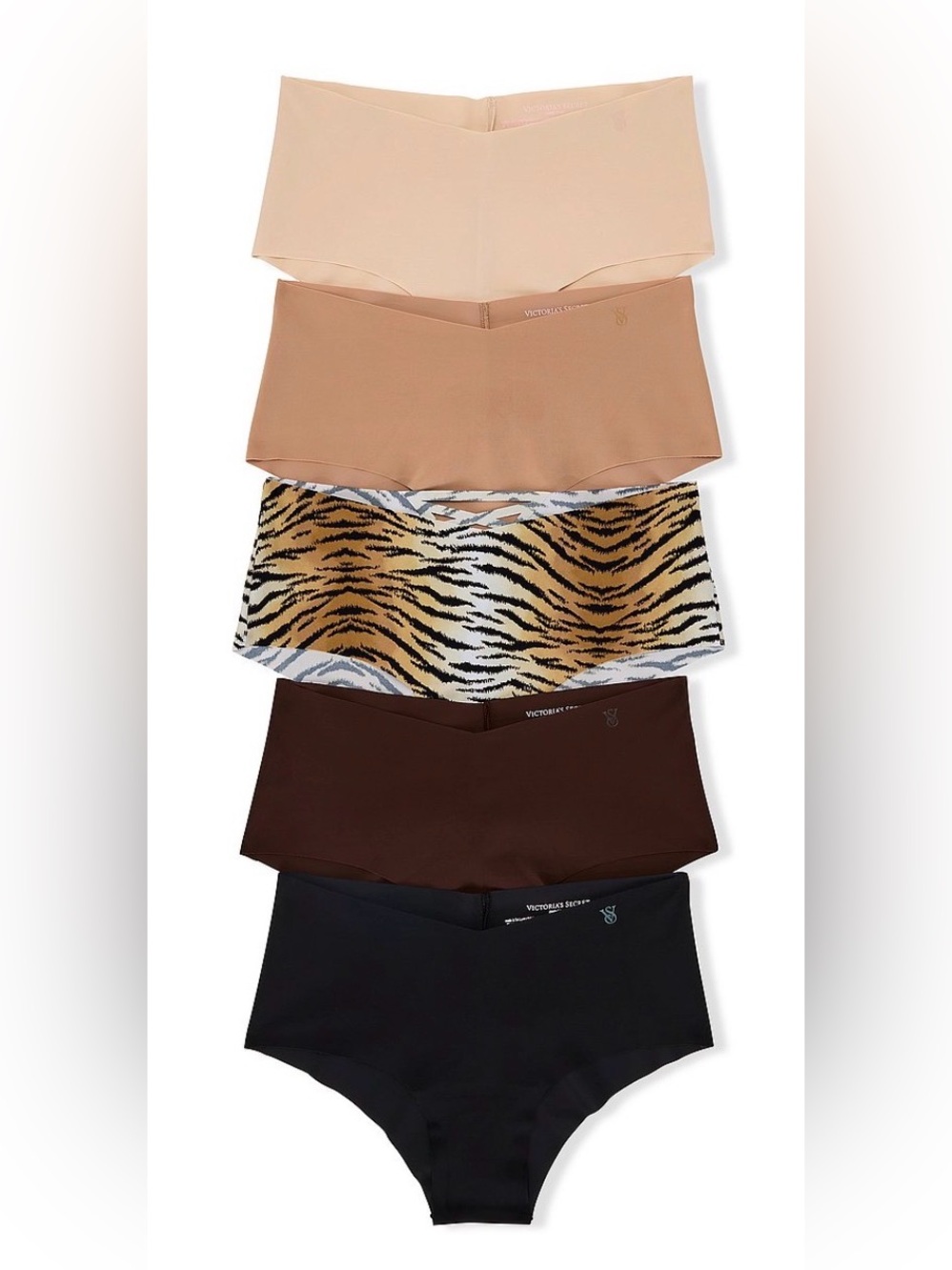 Victoria's Secret 5-Pack No Show Cheeky- Tiger/New